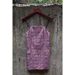 Urban Outfitters Pink Plaid Bodycon Mini Dress - XS